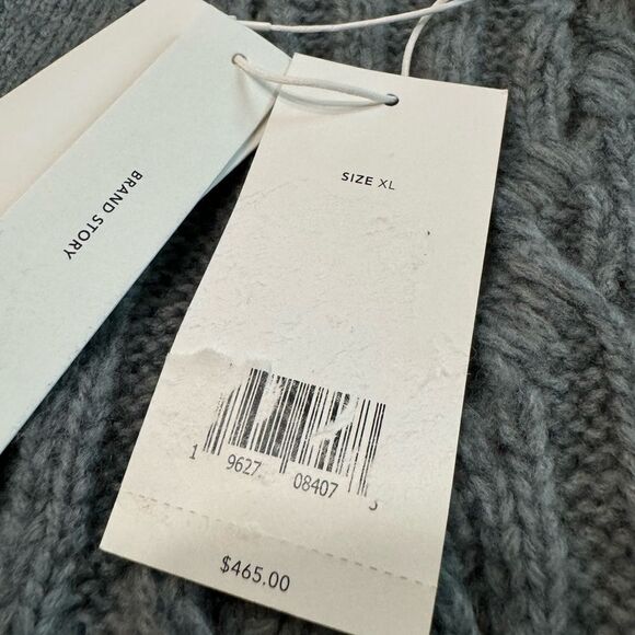 Vince Chunky Cable Knit Wool Cashmere Cardigan XL V-Neck Button Front Gray - Picture 10 of 14